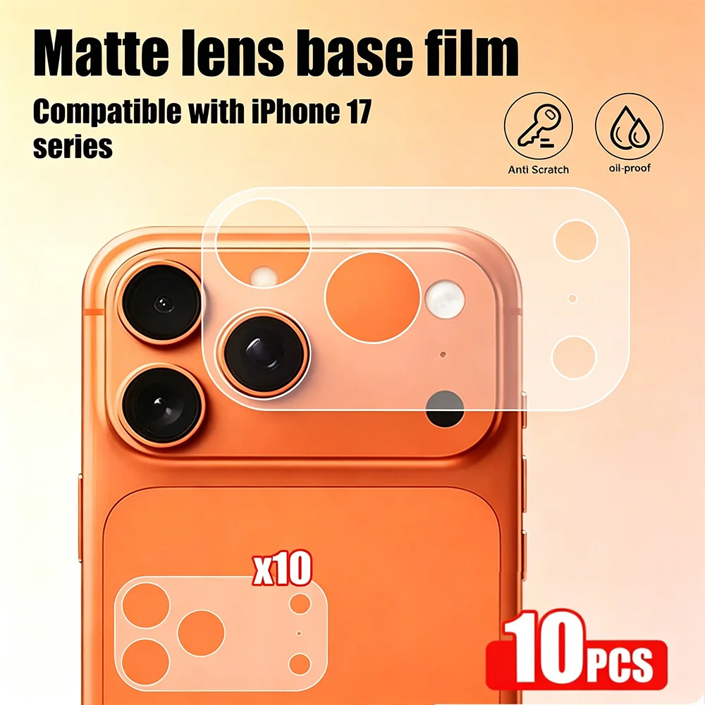 NNBILI 10Pcs 9H Nano Matte Lens Base Protector Film For IPhone 17 Pro Max 17 Air Pro 17,Anti-Fingerprint/Anti-Glare/Anti-Scratch