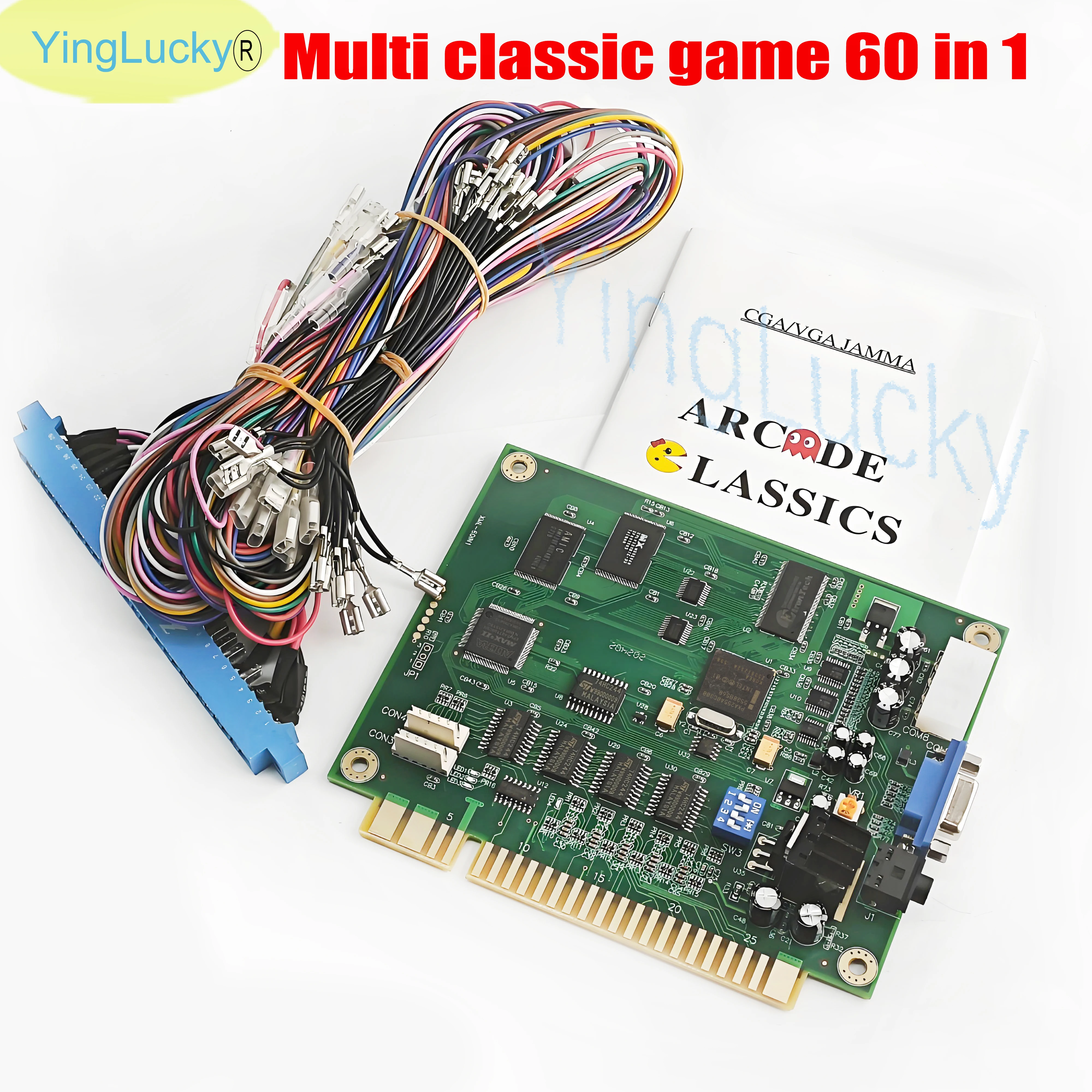 Jamma 60 in 1 Classical Game PCB for Tracking Ball Cocktail Arcade Machine UP Right Arcade Machine for Built Arcade Cabinet