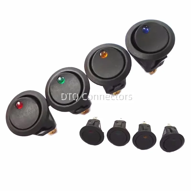 4PCS 12V circular cat eye switch boat type switch KCD1 power switch 3 pins 2 gears 20mm