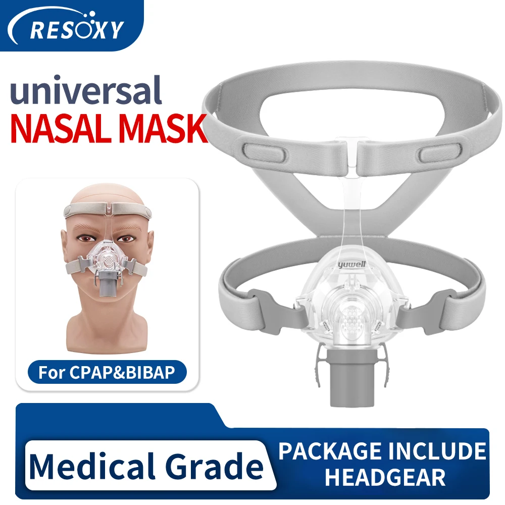 

YUWELL Назальная маска CPAP Маска с головным убором Силиконовые гелевые подушки для автоматической машины CPAP Апэно во сне Назальная маска Маска против храпа