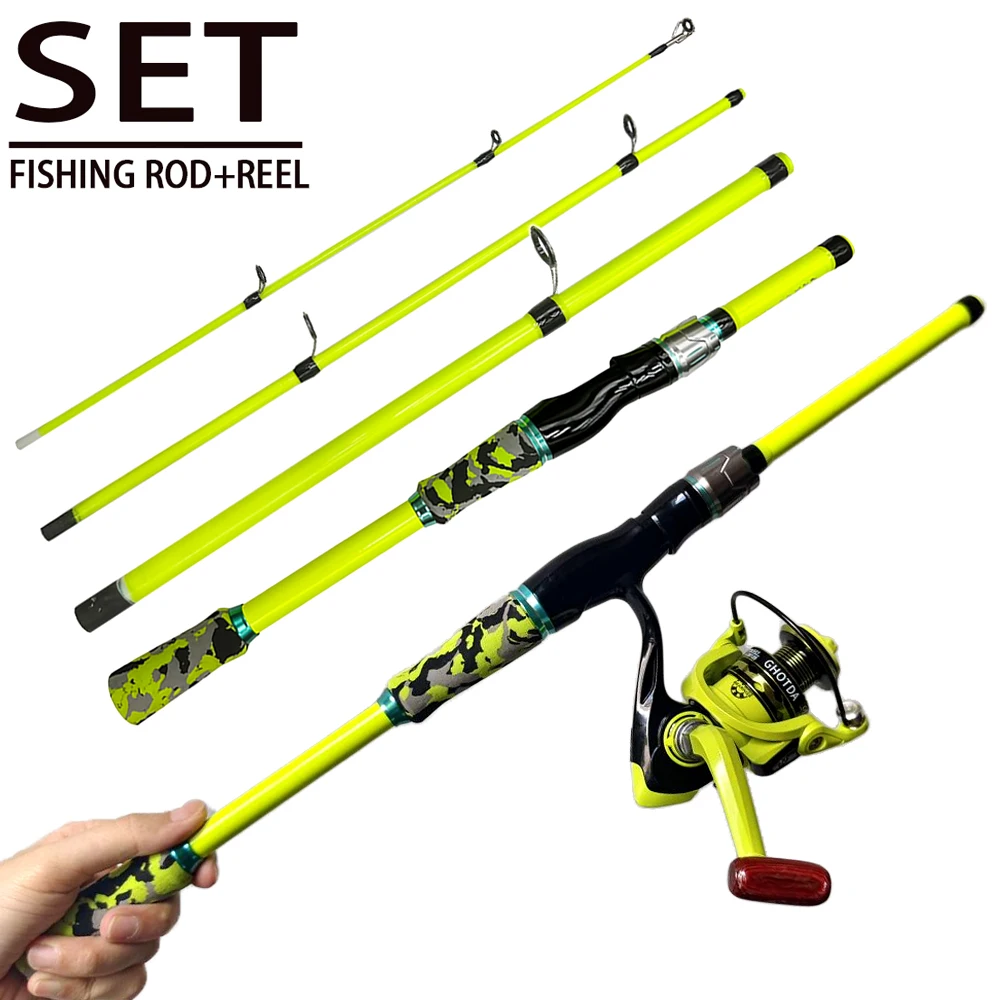 Комбинированный набор спиннинговой удочки 1,8 м 2,1 м мл, спиннинговая катушка для пресноводной, соленой воды, окуня, форели, рыбалки, дорожные легкие снасти