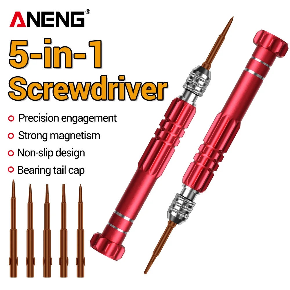 ANENG 5 in 1 Multi-Function Screwdriver Set Mobile Phone Watch Glasses Disassembly Tool Notebook Repair Tools Repair Accessory