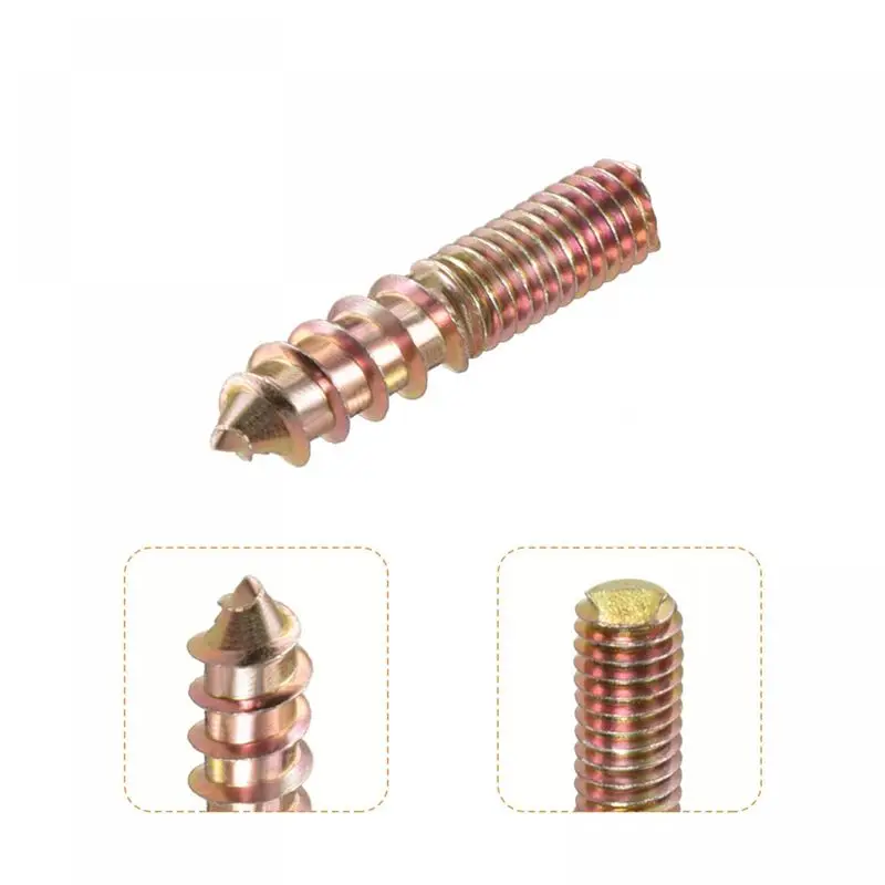 A98E-M6 Wing Nuts, Wing Nut, Silver Tone, 20 Pieces & M6x30mm Hanger Bolt, Double Headed Screw, 20 Pieces Durable Easy Install