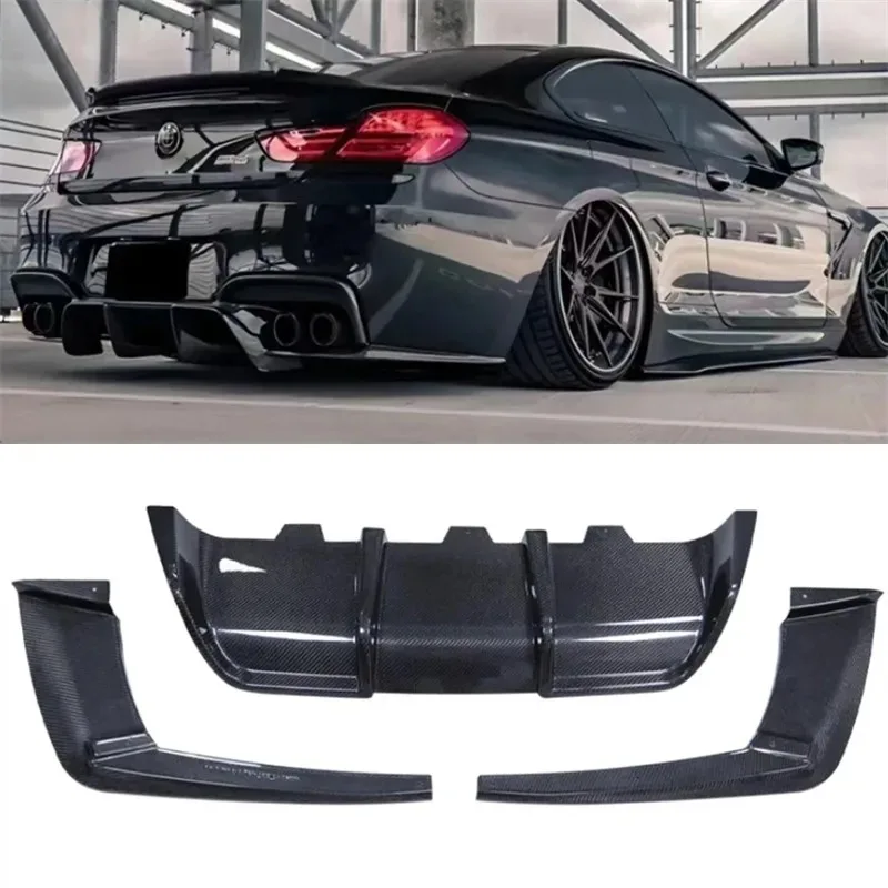 

For BMW F06 F12 F13 2012 2013 2014 2015 2016 2017 2018 2019 ReaI Carbon Fiber Bumper Rear Lip Spoiler Kit
