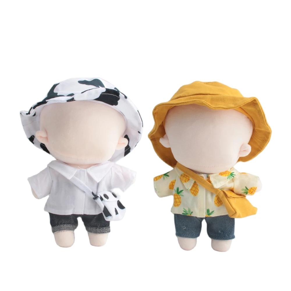 

For 20cm Idol Plush Doll Clothes Accessories Striped Short Sleeve Cotton Stuffed Doll Shirt Top Blouse T-shirt Kids Toy Gift