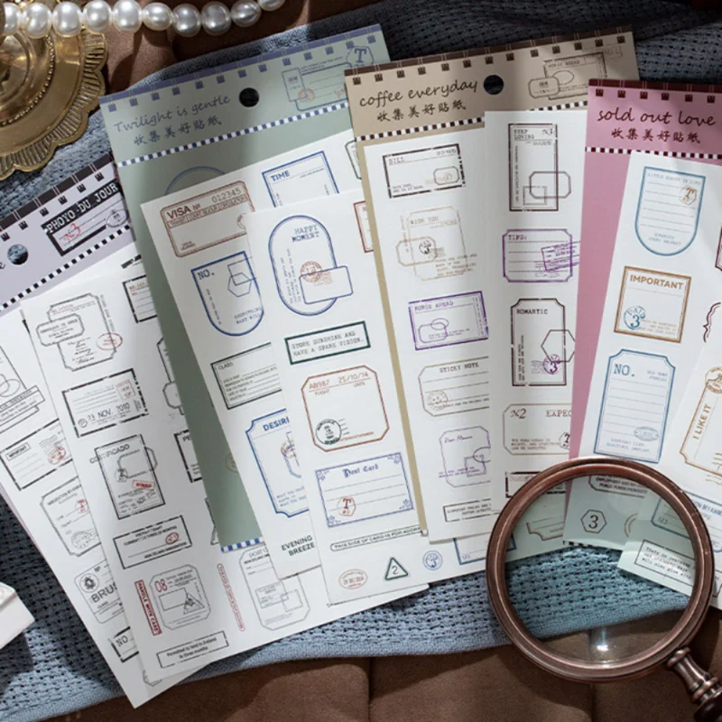 Mr. Paper 4 Style2pcs/bag Vintage English Label Sticker Creative Text Simple Hand Account Material Decorative Stationery Sticker