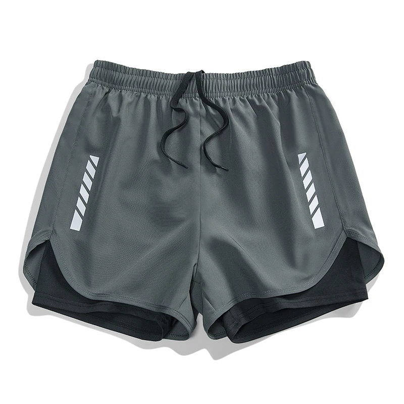

2-in-1 Double Layer Shorts, Men's Fashion Gradient Stretch Sports Shorts For Summer Gym Workout Training