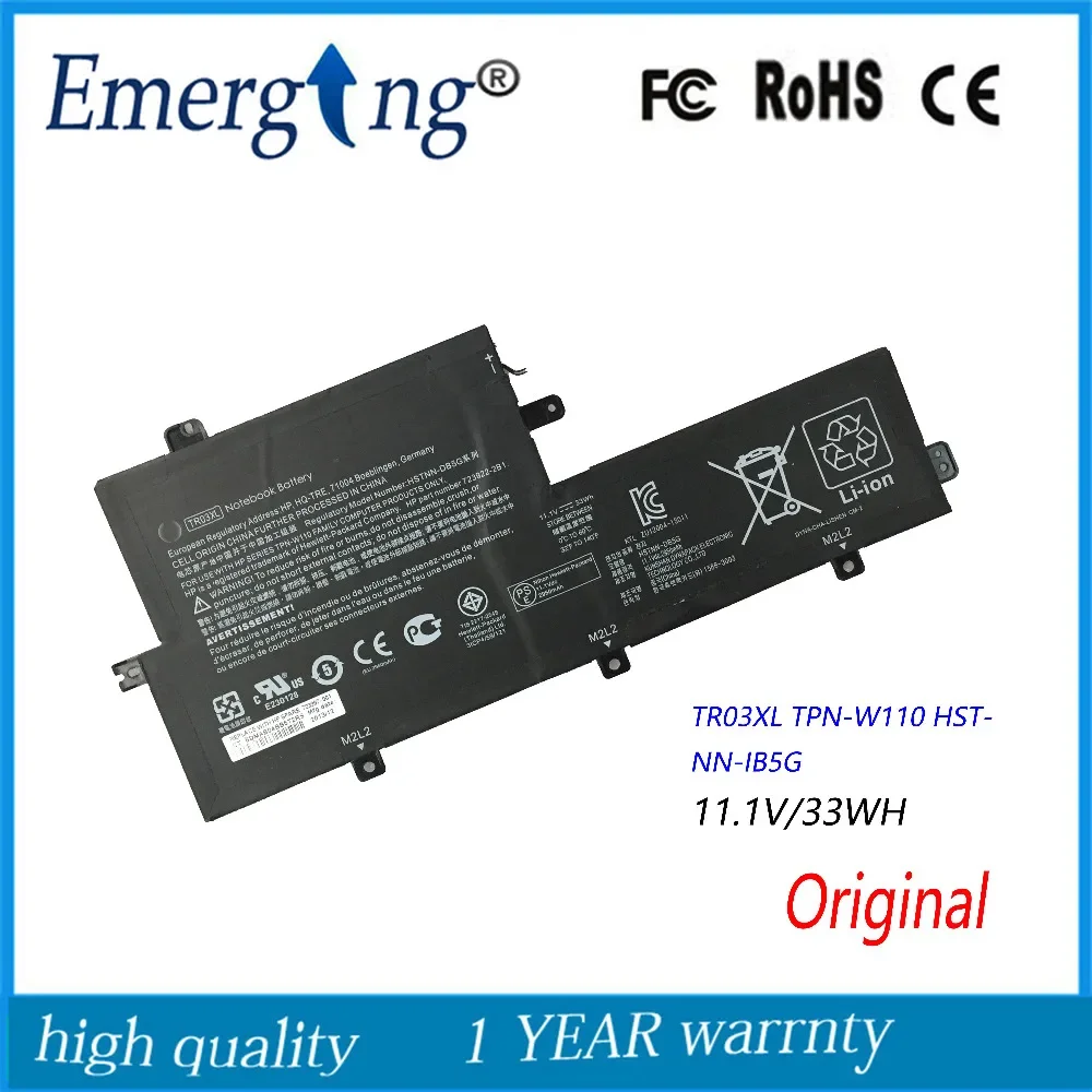 11.1V 33WH New Laptop Battery for HP TPN-W110 HSTNN-IB5G TR03XL