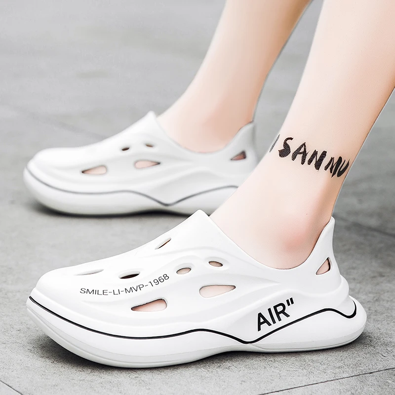 

Лето 2023, новые легкие сандалии из ЭВА, мягкая подошва, толстая подошва, увеличивающая обувь, мужская нескользящая трендовая корейская версия пляжной обуви Baotou