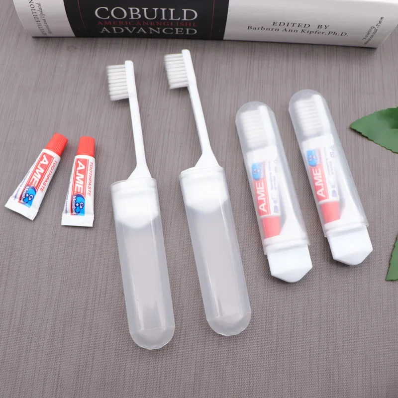 

1 /5PC Portable Mini Travel Toothbrush Toothpaste Set Adult Outgoing Camp Disposable Toothbrush Carry-on Deep Cleaning Oral Care