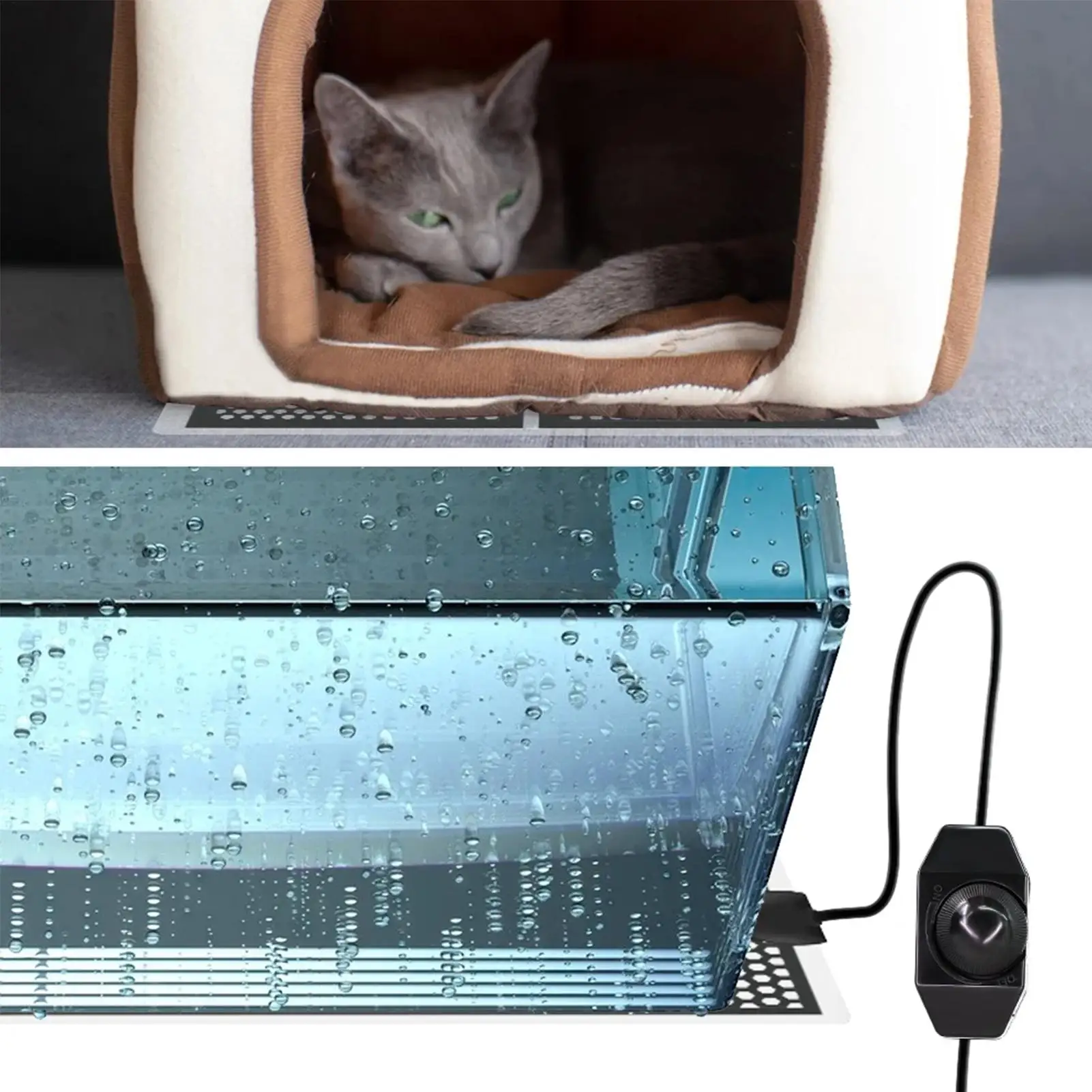 Reptile Heat Pad 5.9x5.51in Adjustable Instant 5W Electric Waterproof Spider Snake Aquarium Heating Pad For Pets Small Animals