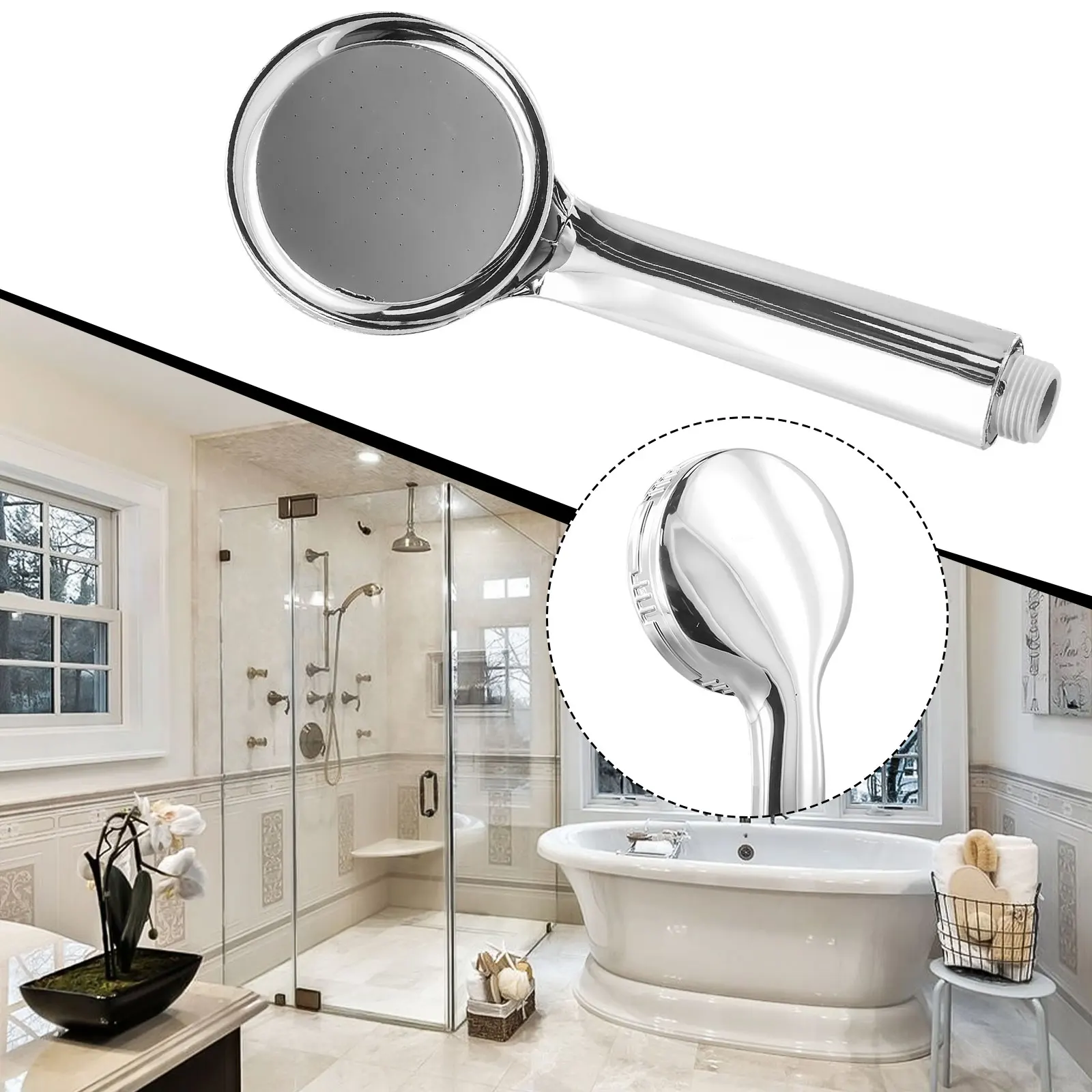 Upgrade Your Shower with High Turbo Pressure Silver Handheld Shower Head Prevents Blockage and Hard Water Accumulation