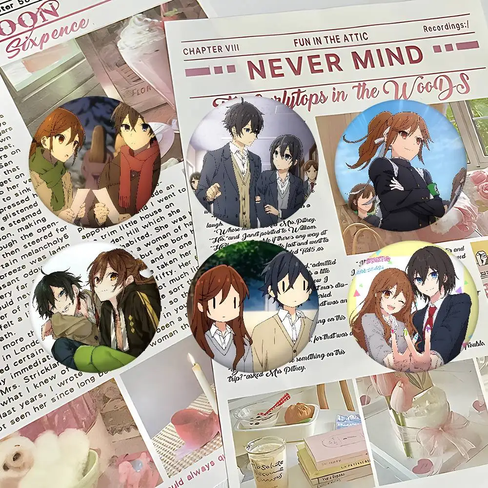 Anime H-horimiya Enamel Pins Handmade Round Brooch L Killer Yagami Light Cosplay Badge Backpacks Jewelry Gifts