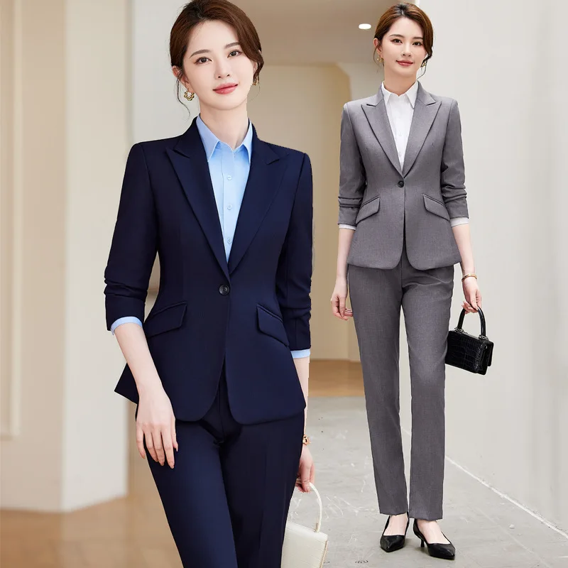 High-End Business Suit Women's Autumn and Winter Temperament Goddess Style Hotel Manager Workwear Jewelry Shop Workwear Suit