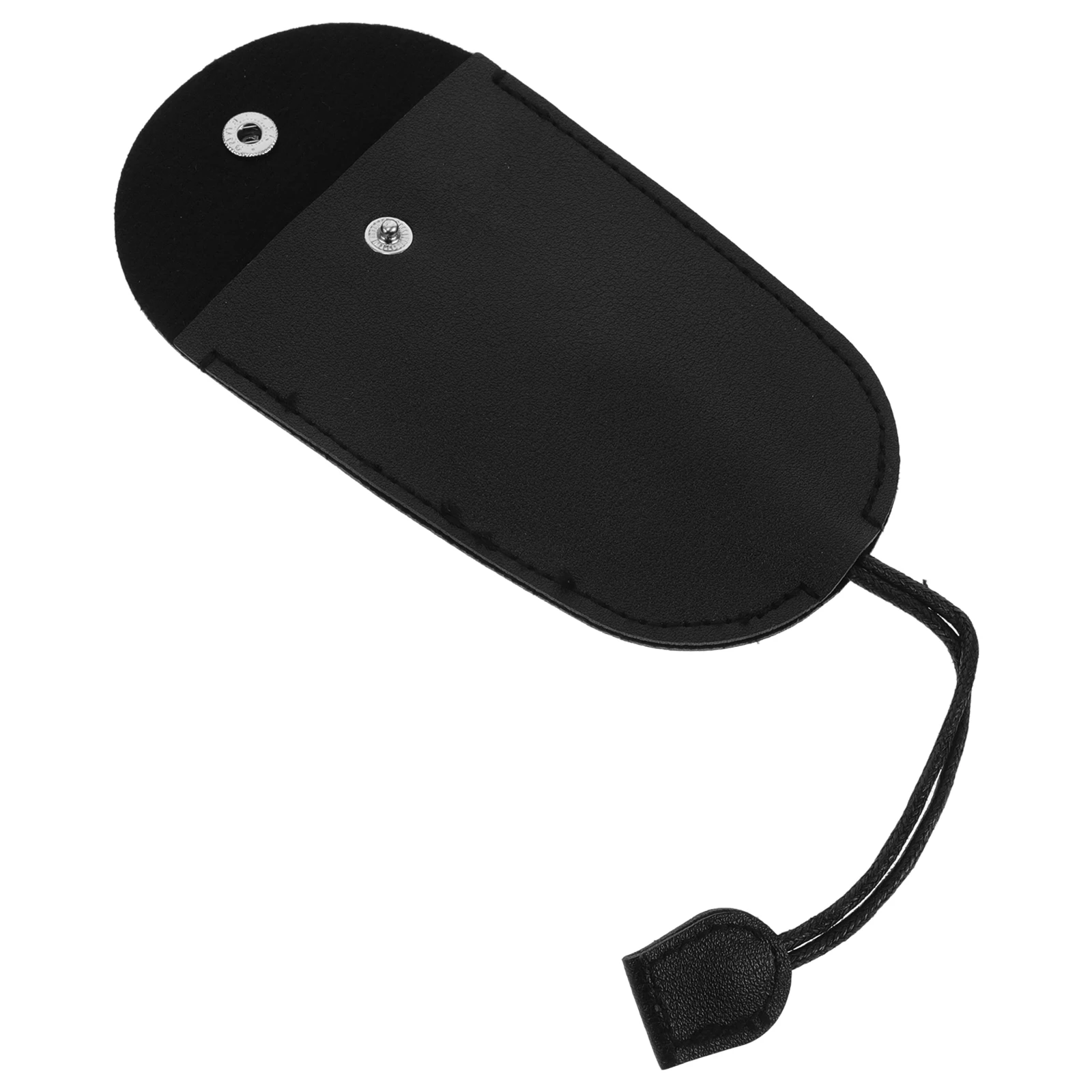 

Bag Soft PU Cover Snap Closure Portable Key Holder Case Black Car Keys Accessories Geometric Style Protect Car Key Pouch