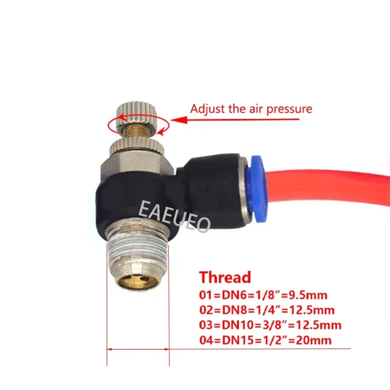 Pneumatic Air Connector Fitting PC/PCF/PL/PLF 4mm 6mm 8mm Thread 1/8\