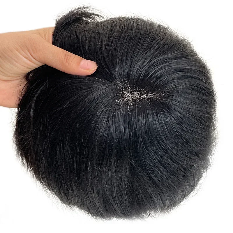 6*8/7*9/8*10 -Fine Mono DMC 6 Inches Men's Capillary Prosthesis Durable100% Human Hair Men Toupee Wig for Men Wig