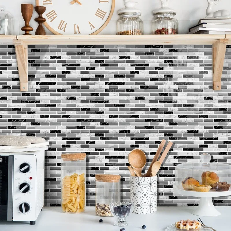 Imitation Tiles Marble Wallpaper Self-adhesive Crystal PU Glue Wall Sticker Refurbished Three-dimensional Wall Sticker
