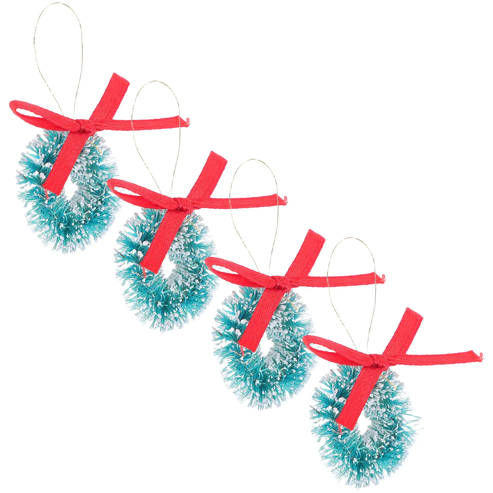 

4 шт. миниатюрных рождественских венков, реалистичные подвесные гирлянды для декора миниатюрной мебели для кукольных домиков, праздничные аксессуары