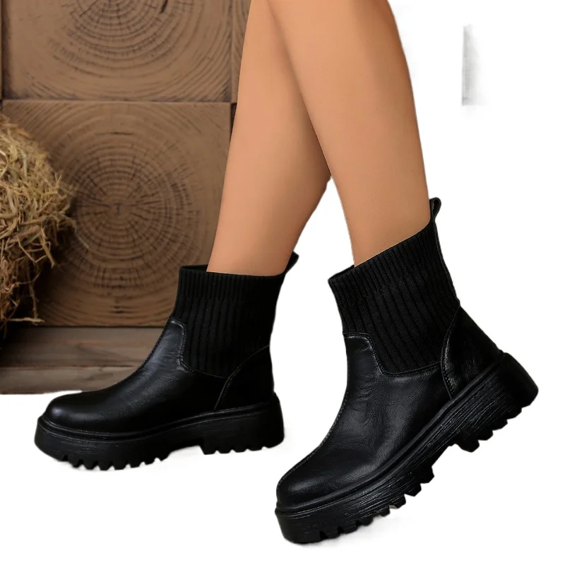 

Women's Rain Boots Fashion Womens Mid Tube Wear Resistant Rubber Shoes Waterproof Non Slip Women Boots Slip on Zapatos De Mujer