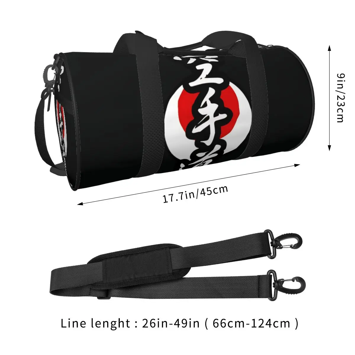 Karate Over Inyo Sports Bags Travel Training Gym Bag Large Graphic Handbags Men's Design Portable Fitness Bag