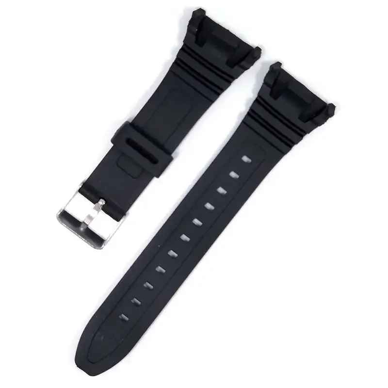Watchbands for Casio 3239 W-96H-1A 2A 9A Electronic Watch Dedicated Strap Black Men's Sport Waterproof Silicone Bracelet