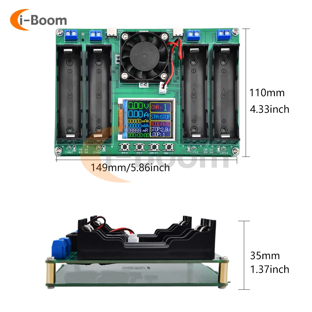 Imagem -06 - Carregamento e Descarga Automática Módulo Tester Resistência Interna Channel 18650 Bateria Capacidade