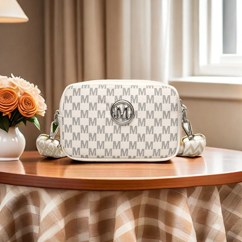 

Нишевая изысканная сумка через плечо с принтом, большая вместительная модная модная сумка-мессенджер для фотоаппарата, маленькая квадратная сумка в стиле ретро с M-принтом