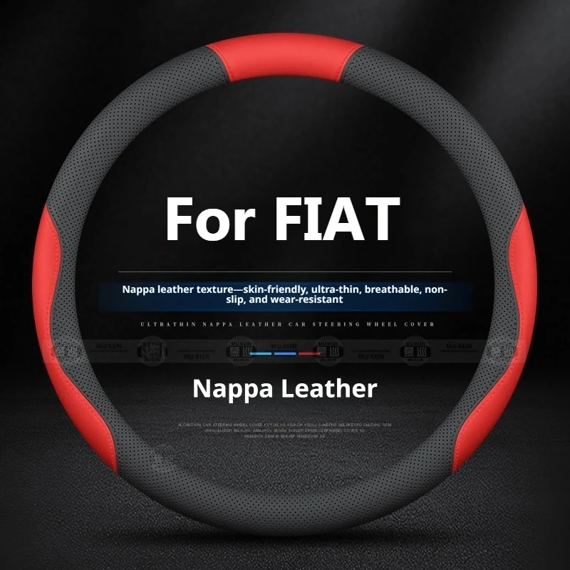 2026 Luxury Sport Style Steering Cover For FIAT Scudo Toro 500X Freemont Tipo 38CM Anti Slip Breathable Car Interior Accessories