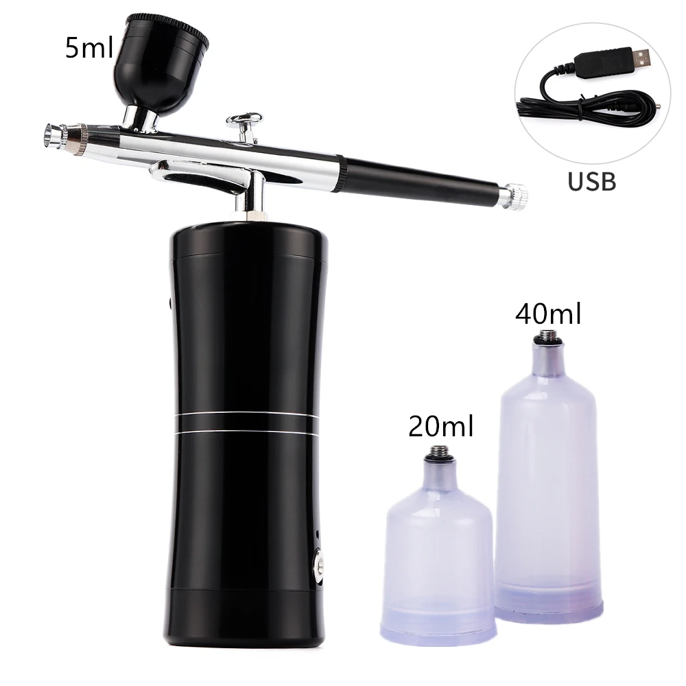 

Rechargeable USB Airbrush Kit Airbrush Compressor Spray Pump Dual Action Handheld Airbrush Gun for FX Makeup Tattoo Painting