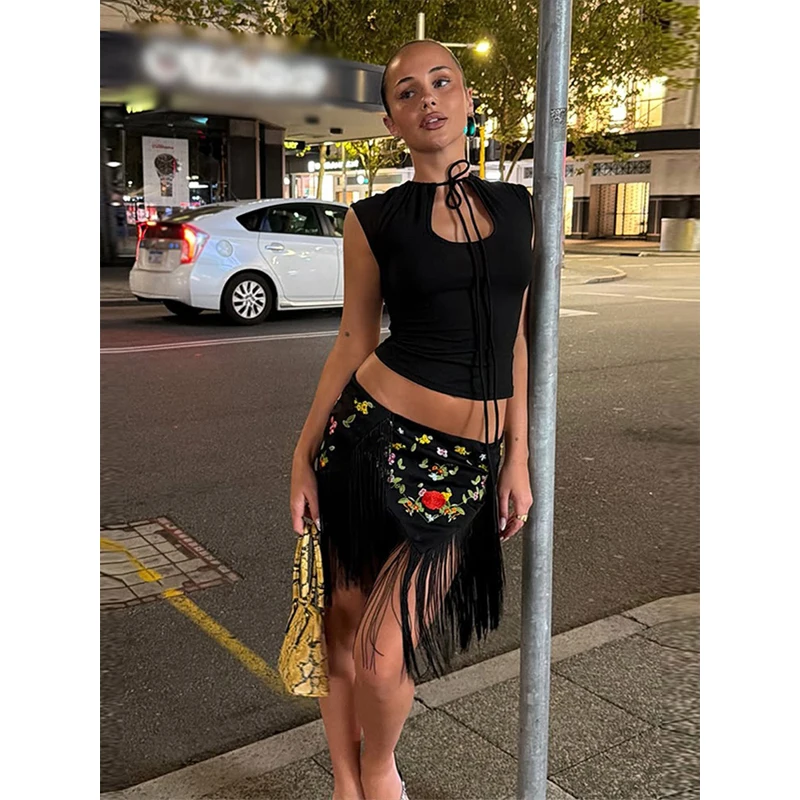Women's Peach Fringe Bodycon Skirts Women Sexy V-shape Gold Fringe Slim Fit Midi Skirt 2026 Summer Beach Vacation Outfit New 36 S2d5a773b8f2a44aeb50de3076e3b06fdL