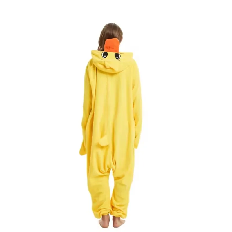الأصفر بطة نيسيي الحيوان Kigurumi يونيكورن منامة هالوين الكبار الكرتون بيجامة تأثيري حفلة النساء الرجال Homewear النعال XXL