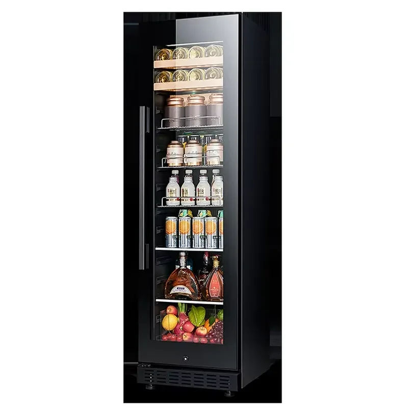 Commercial Single Door Wine Cooler Glass Display Fridge Electric Compressor Beverage Refrigerator For Home Bar Shop Use