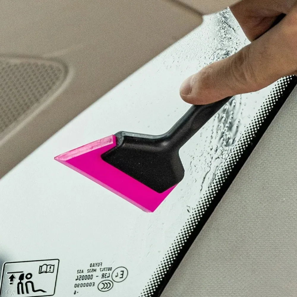 High Quality TPU Car Tint Squeegee Anti-Slip Soft Rubber Scraper Long Plastic Handle Durable Window Cleaning Tool