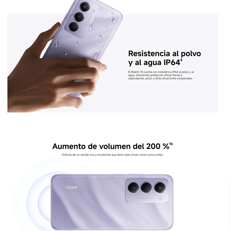 Xiaomi Redmi 15 NFC، سنابدراجون ®   كاميرا 685، 6.9 بوصة 50 ميجابكسل، بطارية 7000 مللي أمبير، IP64