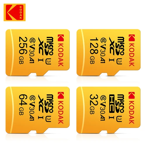 Tarjeta de memoria Original KODAK de 128GB A1 U3 4K Micro SD Ultra SDHC Microsd UHS-I C10 TF Flash de rendimiento con adaptador para cámaras