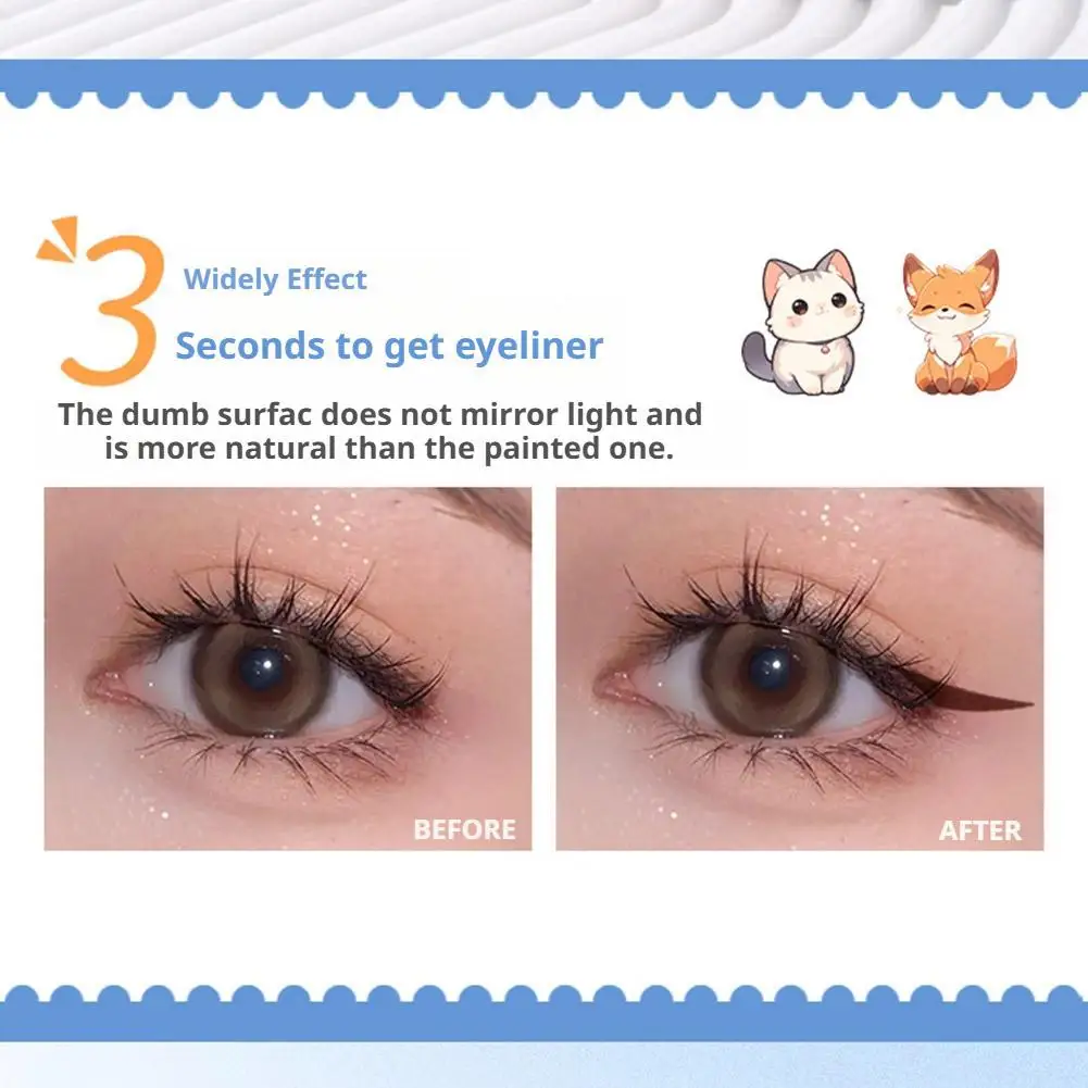 아이라이너 스탬프 스티커 방수 브라운 한국 스타일 자연스러운 눈 화장 초보자용 간편한 대칭 아이라이너 씰 스틱