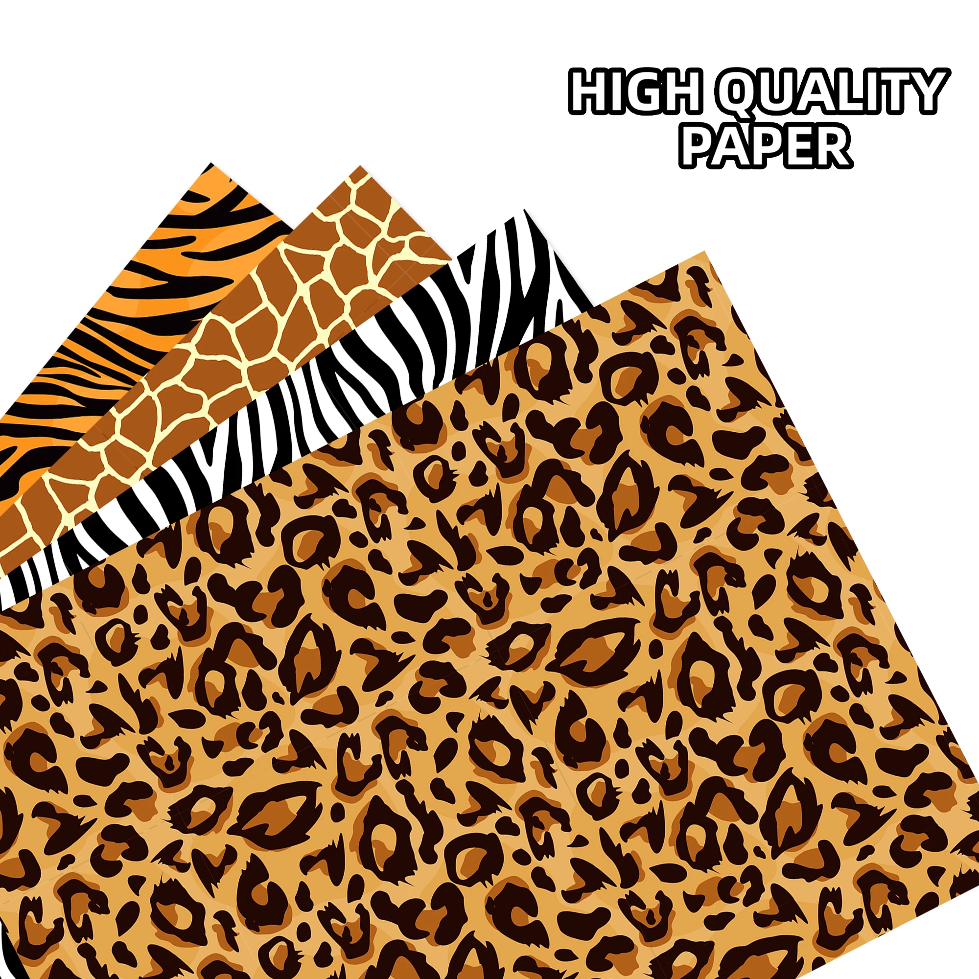 12pcs Jungle Animals Party Gifts Box Wrapping Crafts Paper Birthday Leopard Zebra Stripe Decorative Packing Paper Party Supplies