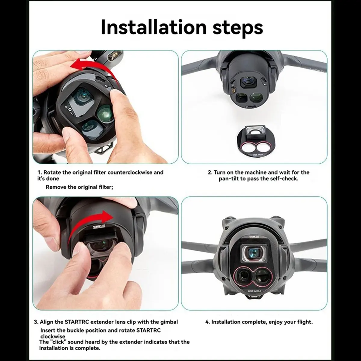 Wide Angle Lens for 4 Pro Drone Augmented Lens 110 Degree Wide Angle Filming for 4 Pro Accessories