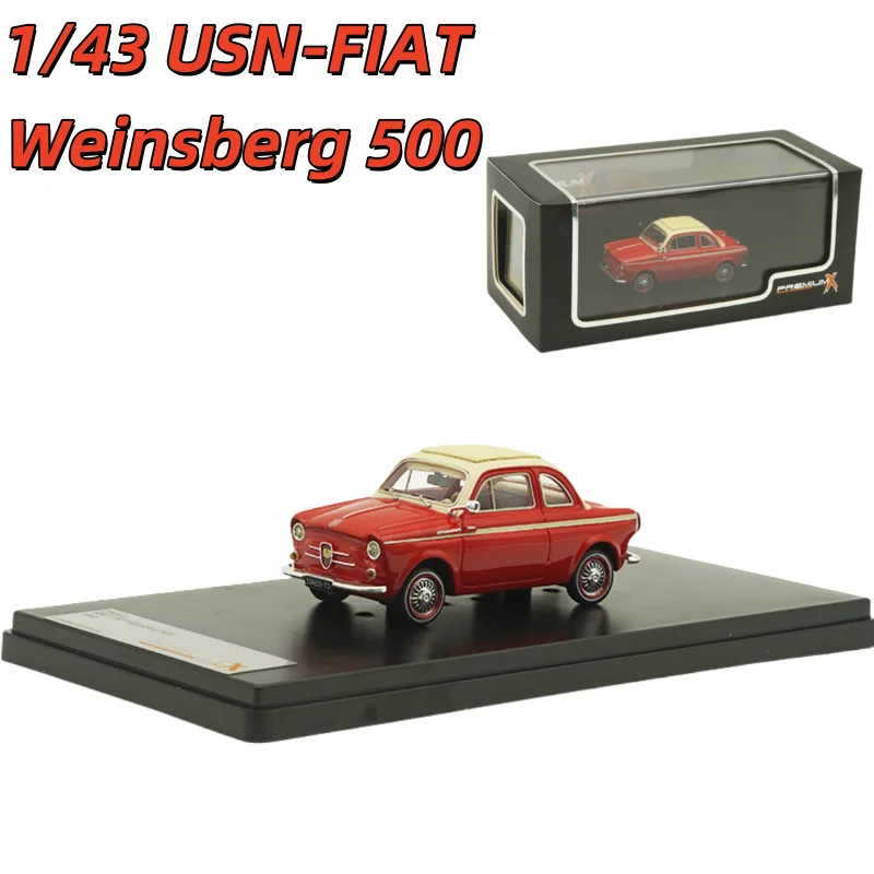 

PREMIUMX Diecast 1/43 Scale USN-FIAT Alloy Simulation Car Model USN-FIAT Weinsberg 500 Play Vehicles Toys for Boys Original Box