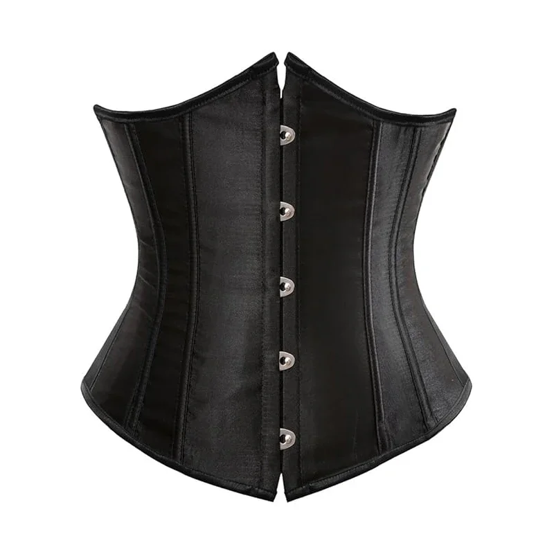 

Women's Satin Underbust Corset Bustier Waist Training Cincher Plus Size Sexy Lace Up Bustiers & Corsets