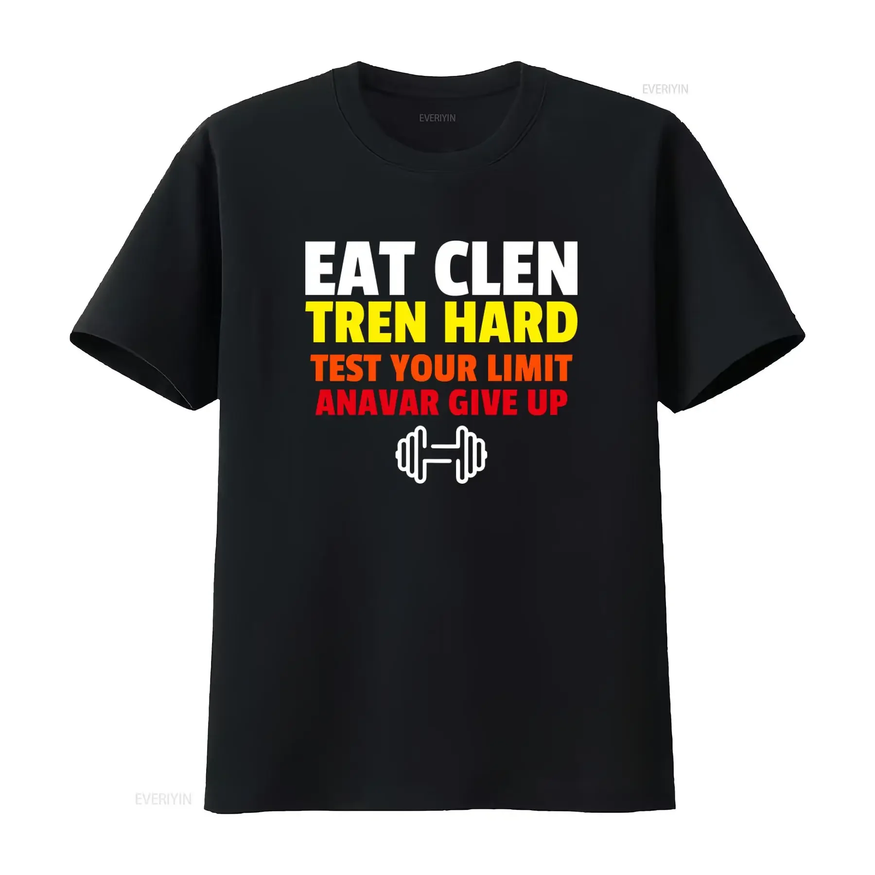 Eat Clen Tren Hard Test Your Limit Anavar Give Up Gym Workout Fitness T shirt S0LG vintage Washed Casual graphic streetwear