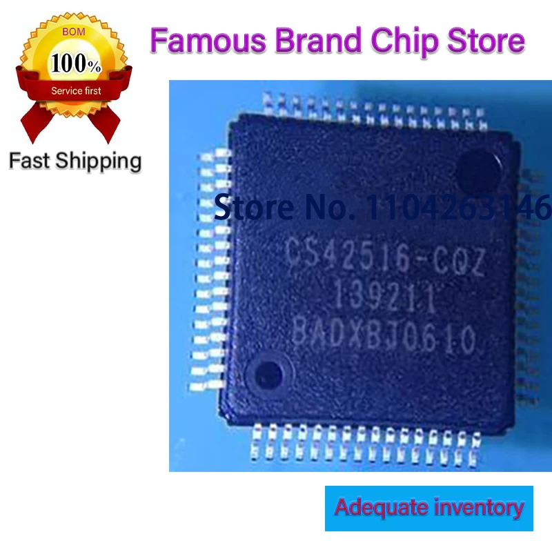 CS42516-CQZ CS42516 64LQFP  1~5PCS CS5368-CQZ CS5368-CQZR IC ADC/AUDIO 24BIT 192K 48LQFP