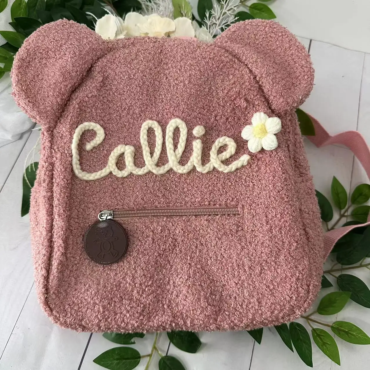 Mochila de oso de peluche personalizada para niños, mochila con nombre personalizado, bolsa de oso de peluche para niños