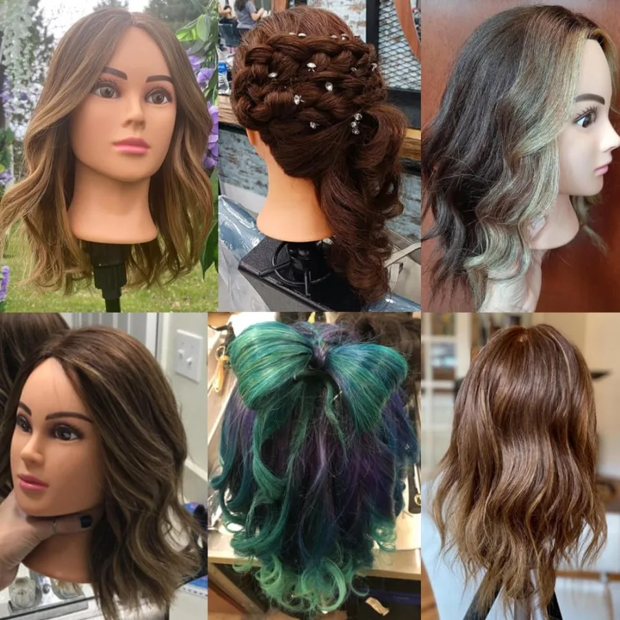 رأس عارضة أزياء للتدريب على الشعر الاحترافي 2022 بوصة مع 100 شعر بشري لمدارس التجميل واستخدام الصالون يتضمن C مجانًا