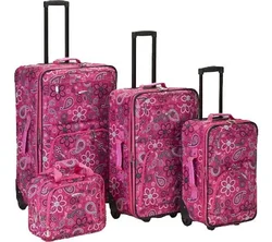 New Elegant Expandable 4-Piece Softside Luggage Set - Impulse F108 Luggage for Upscale Travel Needs & Outings.