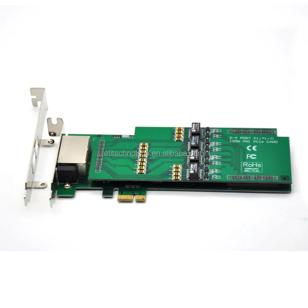 بطاقة النجمة لإصدار 2U ، TE420E ، PCI-E ، 4 منافذ ، E1 ، T1 ، J1 ، Digium