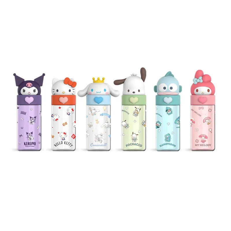 

500ml Sanrio Transparent Kids Water Bottle with Cartoon Characters Hello Kitty Kuromi Cinnamoroll Melody A Great Gift for Kids