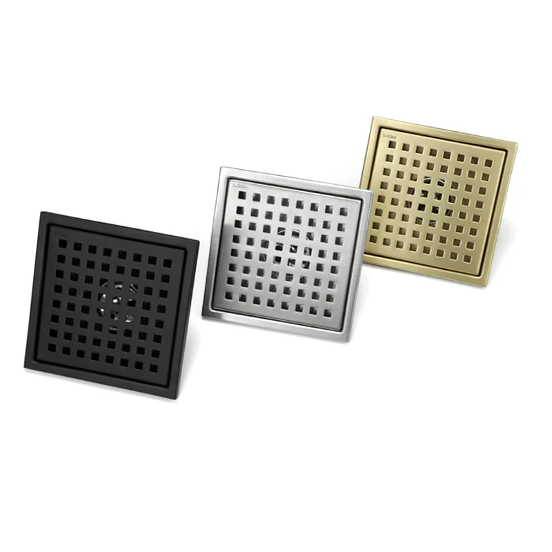 304 Stainless Steel 150MM*150MM Shower Room Floor Drain Filter Square Grid Anti-Odor And Insect-Proof Pipe Drainage