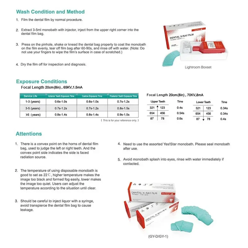 Dental  X-ray Film/Liquid 100Pcs/Box 3*4cm Oral Cavity Nursing Repair Image Material for GY-D/GY-1 Lab Tools Dentistry